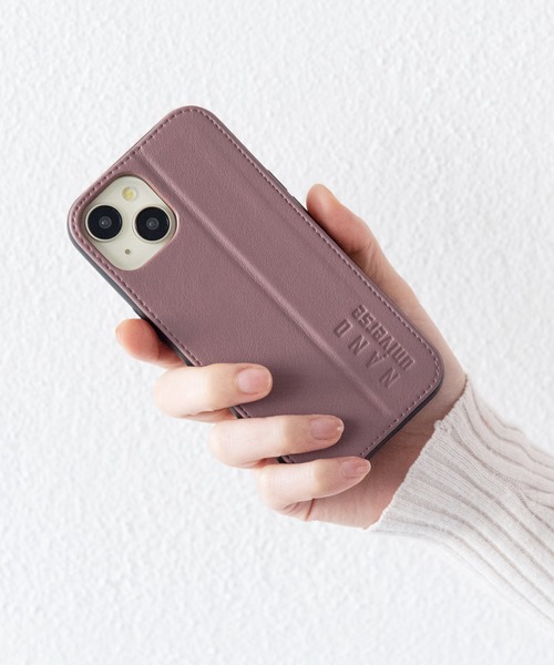 NANO universe（ナノユニバース）の「iPhone15 iPhone14 iPhone13 ナノユニバース [レザー調スタンドケース]（スマホケース/カバー・レディース・ブラック/ライトグレー/コーラルピンク/ブラウン・iPhone 15）」の13枚目の写真
