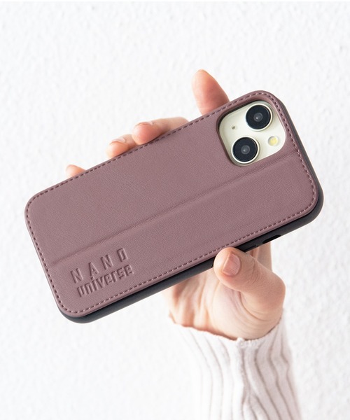 NANO universe（ナノユニバース）の「iPhone15 iPhone14 iPhone13 ナノユニバース [レザー調スタンドケース]（スマホケース/カバー・レディース・ブラック/ライトグレー/コーラルピンク/ブラウン・iPhone 15）」の14枚目の写真