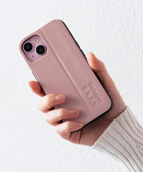 NANO universe（ナノユニバース）の「iPhone15 iPhone14 iPhone13 ナノユニバース [レザー調スタンドケース]（スマホケース/カバー・レディース・ブラック/ライトグレー/コーラルピンク/ブラウン・iPhone 15）」の5枚目の写真