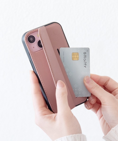 NANO universe（ナノユニバース）の「iPhone15 iPhone14 iPhone13 ナノユニバース [レザー調スタンドケース]（スマホケース/カバー・レディース・ブラック/ライトグレー/コーラルピンク/ブラウン・iPhone 15）」の7枚目の写真