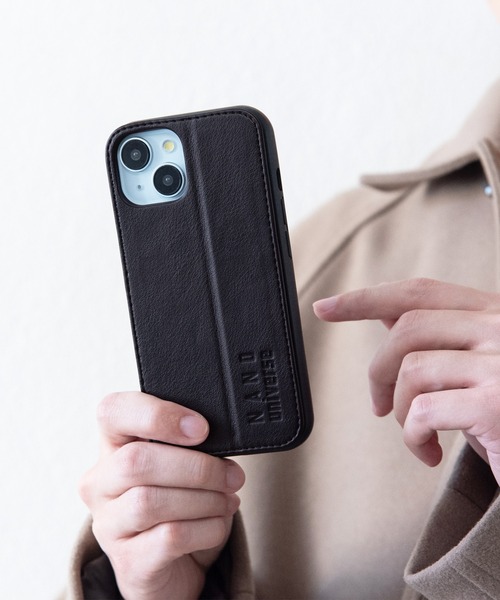 NANO universe（ナノユニバース）の「iPhone15 iPhone14 iPhone13 ナノユニバース [レザー調スタンドケース]（スマホケース/カバー・レディース・ブラック/ライトグレー/コーラルピンク/ブラウン・iPhone 15）」の19枚目の写真