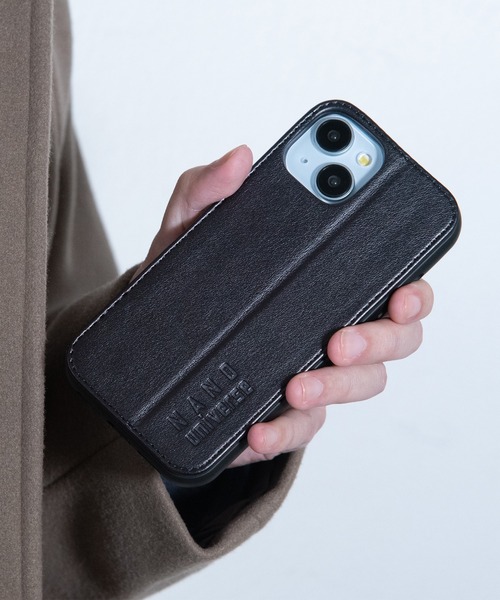NANO universe（ナノユニバース）の「iPhone15 iPhone14 iPhone13 ナノユニバース [レザー調スタンドケース]（スマホケース/カバー・レディース・ブラック/ライトグレー/コーラルピンク/ブラウン・iPhone 15）」の20枚目の写真