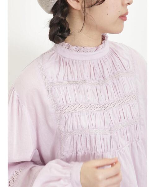 Samansa Mos2（サマンサ モスモス）の「【india crafts】ギャザーレースブラウス（シャツ/ブラウス・レディース・ブラック/オフホワイト/ラベンダー・F）」の18枚目の写真