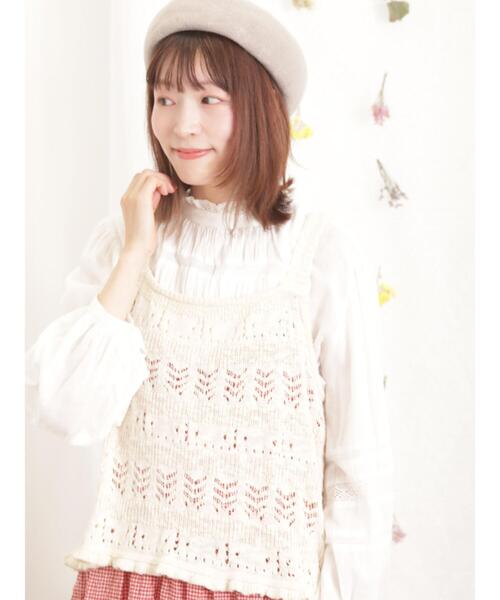 Samansa Mos2（サマンサ モスモス）の「【india crafts】ギャザーレースブラウス（シャツ/ブラウス・レディース・ブラック/オフホワイト/ラベンダー・F）」の5枚目の写真