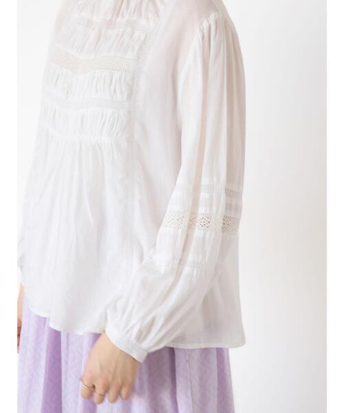 Samansa Mos2（サマンサ モスモス）の「【india crafts】ギャザーレースブラウス（シャツ/ブラウス・レディース・ブラック/オフホワイト/ラベンダー・F）」の10枚目の写真