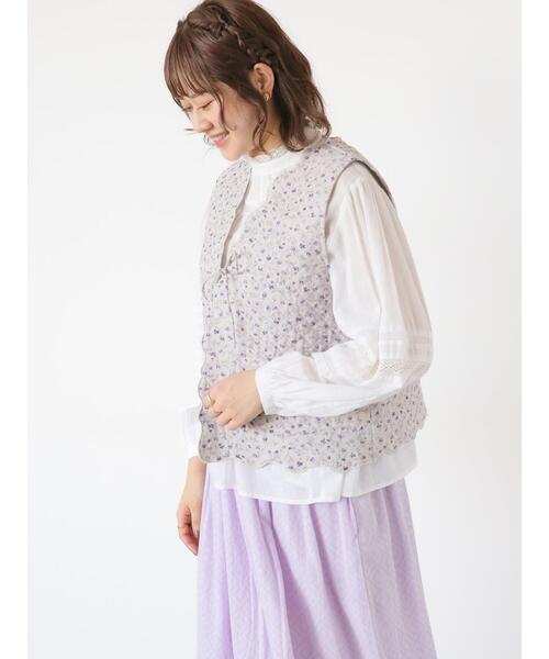 Samansa Mos2（サマンサ モスモス）の「【india crafts】ギャザーレースブラウス（シャツ/ブラウス・レディース・ブラック/オフホワイト/ラベンダー・F）」の12枚目の写真