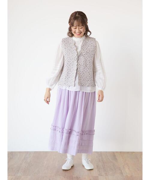 Samansa Mos2（サマンサ モスモス）の「【india crafts】ギャザーレースブラウス（シャツ/ブラウス・レディース・ブラック/オフホワイト/ラベンダー・F）」の14枚目の写真