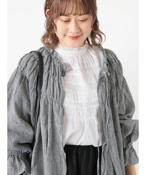 Samansa Mos2（サマンサ モスモス）の「【india crafts】ギャザーレースブラウス（シャツ/ブラウス・レディース・ブラック/オフホワイト/ラベンダー・F）」の16枚目の写真