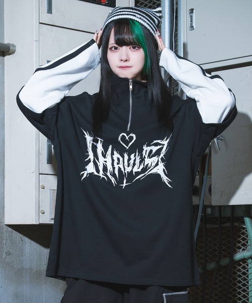 Hauls（ハウルズ）の「レイヤー風いかつ☆ハーフZIPスウェット