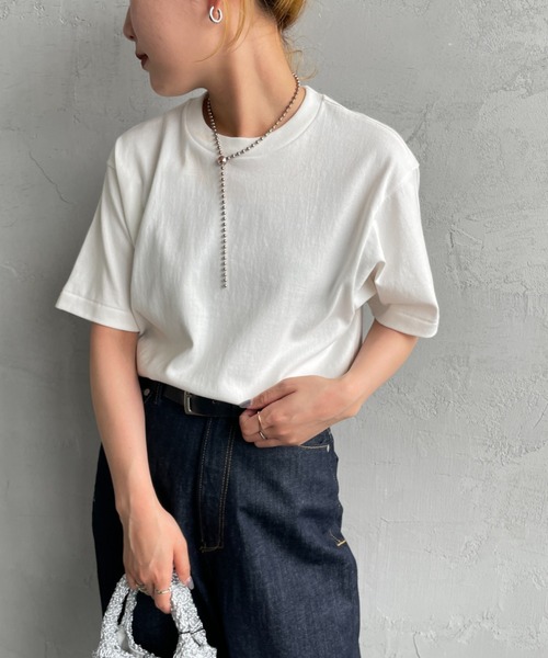IENA - St.secilia 【究極の白】ショートパフスリーブTシャツ STAR&STRIPE スターアンドストライプ ベーシック リブティー