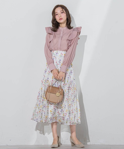 QUEENS COURT(クイーンズコート)の「ラメシアーフラワースカート(スカート・レディース・ホワイト系その他/ブラック系その他・SS/S/M)」の8枚目の写真