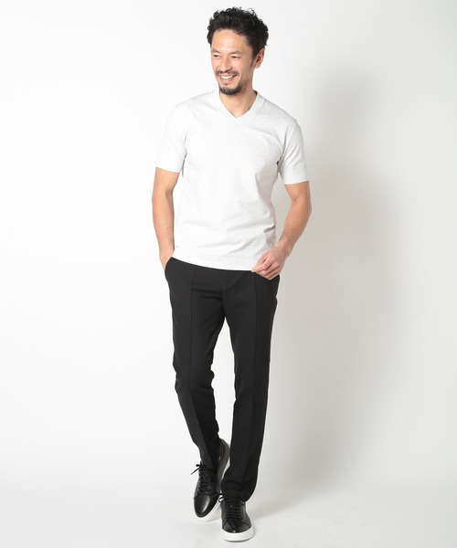 【ACTIVE TAILOR】COOL TOUCH シルケットスムースVネックT<接触冷感>(Tシャツ/カットソー)|MEN'S BIGI(メンズビギ) 【ACTIVE TAILOR】COOL TOUCH シルケットスムースVネックT<接触冷感>(Tシャツ/カットソー)|MEN'S BIGI(メンズビギ)