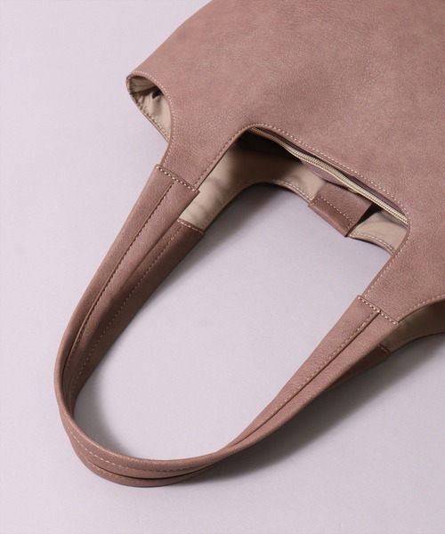 Legato Largo（レガートラルゴ）の「(LF)【Legato Largo】ネオノスタルジック フェイクレザー A4 トートバッグ（トートバッグ・レディース・ブラック/ライトグレー/グレイッシュベージュ・ONE SIZE）」の21枚目の写真