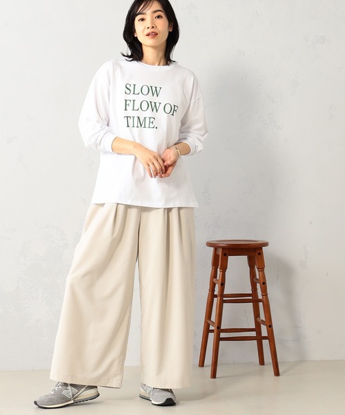 FOUND GOOD(ファウンドグッド)の「ナガモッTEE ロゴプリント長袖Tシャツ(Tシャツ/カットソー・レディース・ピンク系2/グレー系8/ホワイト系5/ホワイト系6・S/M/L)」の9枚目の写真