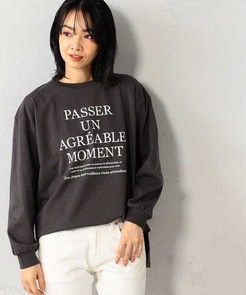 FOUND GOOD(ファウンドグッド)の「ナガモッTEE ロゴプリント長袖Tシャツ(Tシャツ/カットソー・レディース・ピンク系2/グレー系8/ホワイト系5/ホワイト系6・S/M/L)」の15枚目の写真