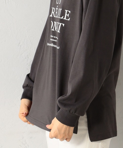 FOUND GOOD(ファウンドグッド)の「ナガモッTEE ロゴプリント長袖Tシャツ(Tシャツ/カットソー・レディース・ピンク系2/グレー系8/ホワイト系5/ホワイト系6・S/M/L)」の14枚目の写真