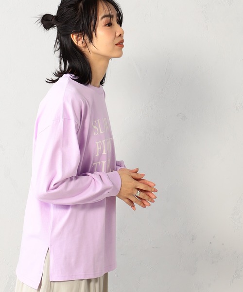 FOUND GOOD(ファウンドグッド)の「ナガモッTEE ロゴプリント長袖Tシャツ(Tシャツ/カットソー・レディース・ピンク系2/グレー系8/ホワイト系5/ホワイト系6・S/M/L)」の19枚目の写真