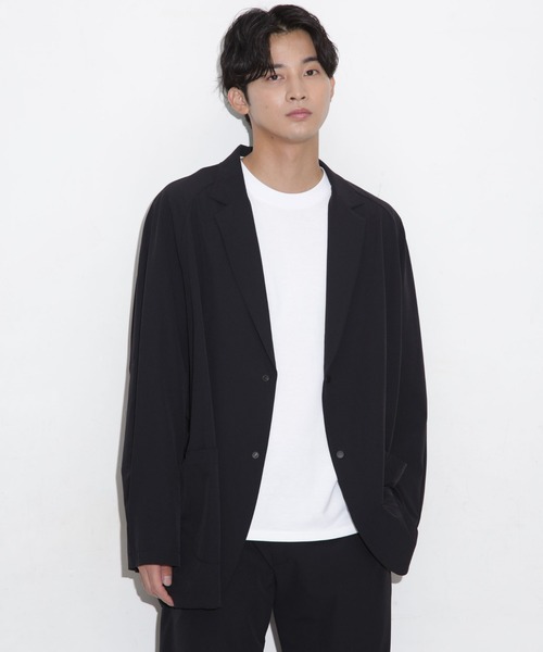 合繊リラックスラグランスリーブラペルジャケット（テーラード