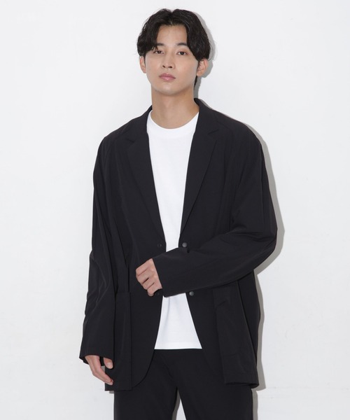 合繊リラックスラグランスリーブラペルジャケット（テーラード
