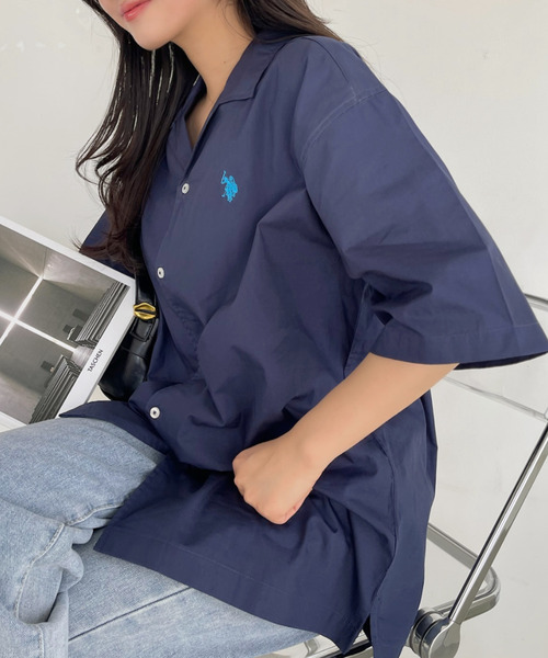 U.S. POLO ASSN.(ユーエスポロアッスン)の「U.S. POLO ASSN. オープンカラー ショートスリーブ シャツ(シャツ/ブラウス・レディース・ホワイト/ブラック/ネイビー・M/L)」の18枚目の写真