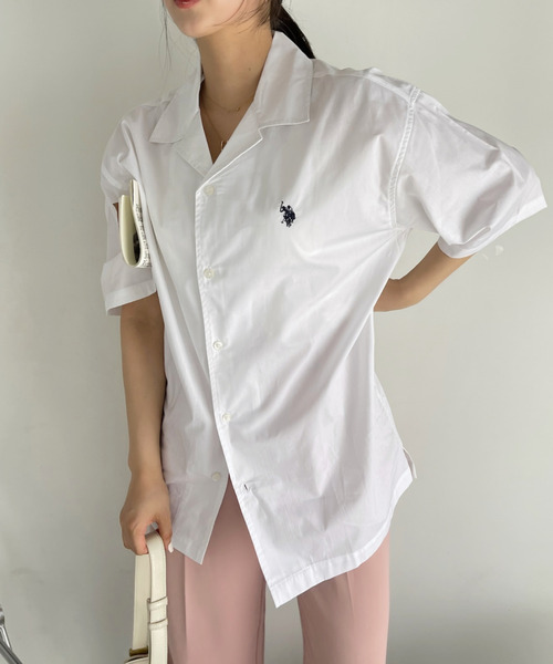 U.S. POLO ASSN.(ユーエスポロアッスン)の「U.S. POLO ASSN. オープンカラー ショートスリーブ シャツ(シャツ/ブラウス・レディース・ホワイト/ブラック/ネイビー・M/L)」の13枚目の写真