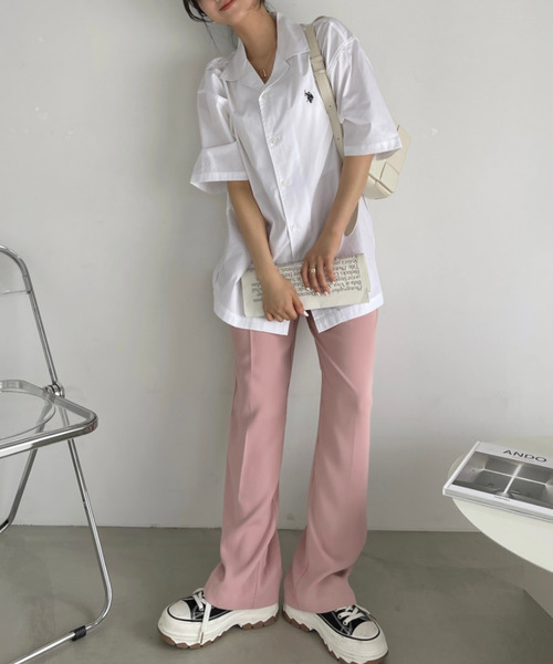 U.S. POLO ASSN.(ユーエスポロアッスン)の「U.S. POLO ASSN. オープンカラー ショートスリーブ シャツ(シャツ/ブラウス・レディース・ホワイト/ブラック/ネイビー・M/L)」の9枚目の写真