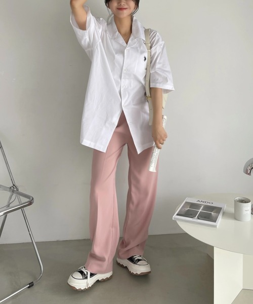 U.S. POLO ASSN.(ユーエスポロアッスン)の「U.S. POLO ASSN. オープンカラー ショートスリーブ シャツ(シャツ/ブラウス・レディース・ホワイト/ブラック/ネイビー・M/L)」の10枚目の写真