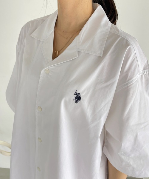 U.S. POLO ASSN.(ユーエスポロアッスン)の「U.S. POLO ASSN. オープンカラー ショートスリーブ シャツ(シャツ/ブラウス・レディース・ホワイト/ブラック/ネイビー・M/L)」の5枚目の写真