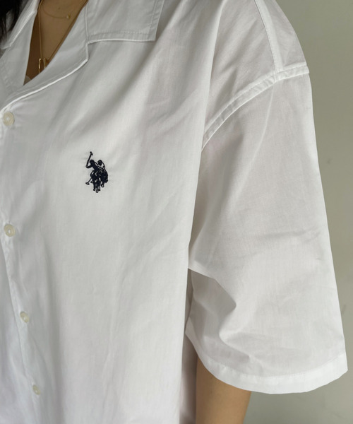 U.S. POLO ASSN.(ユーエスポロアッスン)の「U.S. POLO ASSN. オープンカラー ショートスリーブ シャツ(シャツ/ブラウス・レディース・ホワイト/ブラック/ネイビー・M/L)」の7枚目の写真