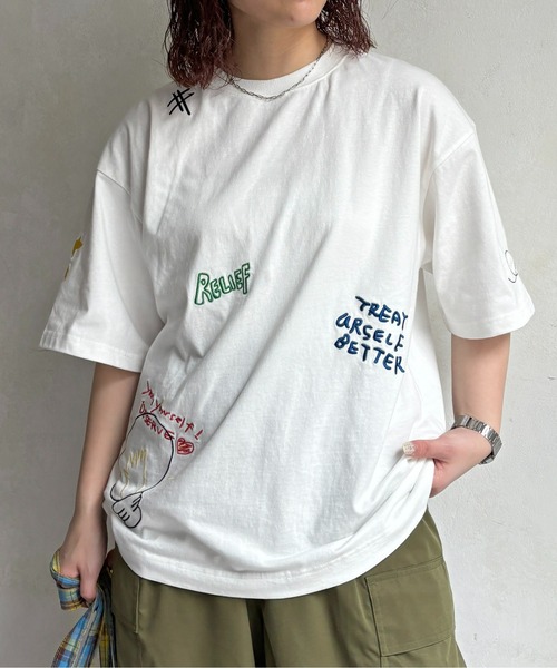 CPCM(シーピーシーエム)の「落書き柄T(Tシャツ/カットソー・メンズ・グレー/チャコールグレー/ホワイト/イエロー・MEDIUM/LARGE)」の1枚目の写真