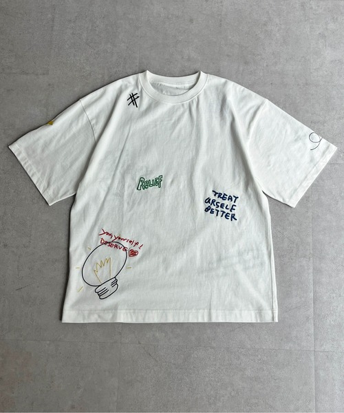 CPCM(シーピーシーエム)の「落書き柄T(Tシャツ/カットソー・メンズ・グレー/チャコールグレー/ホワイト/イエロー・MEDIUM/LARGE)」の15枚目の写真