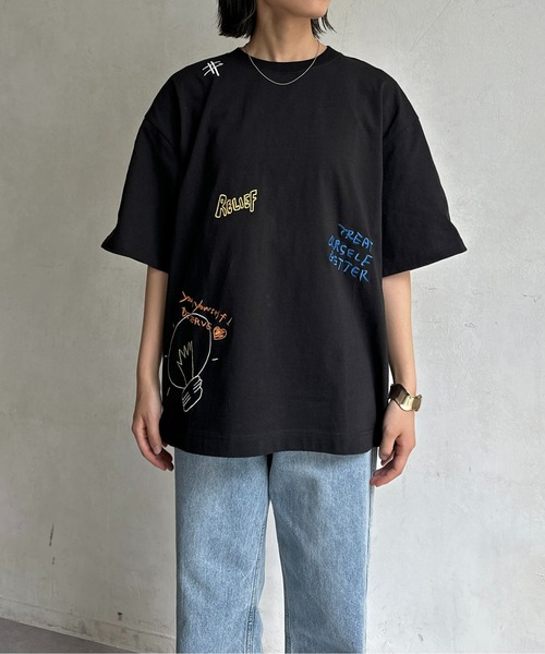 CPCM(シーピーシーエム)の「落書き柄T(Tシャツ/カットソー・メンズ・グレー/チャコールグレー/ホワイト/イエロー・MEDIUM/LARGE)」の19枚目の写真
