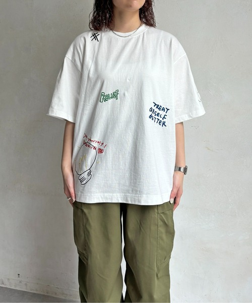 CPCM(シーピーシーエム)の「落書き柄T(Tシャツ/カットソー・メンズ・グレー/チャコールグレー/ホワイト/イエロー・MEDIUM/LARGE)」の5枚目の写真