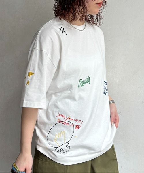 CPCM(シーピーシーエム)の「落書き柄T(Tシャツ/カットソー・メンズ・グレー/チャコールグレー/ホワイト/イエロー・MEDIUM/LARGE)」の13枚目の写真