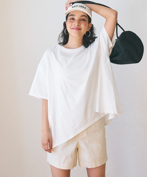 coca(coca)(コカ)の「【WEB限定セール】バックフレアコットンTシャツ(Tシャツ/カットソー・レディース・チャコール/その他1/ホワイト・M/L)」の4枚目の写真