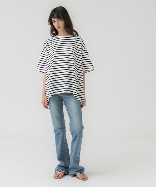 coca(coca)(コカ)の「【WEB限定セール】バックフレアコットンTシャツ(Tシャツ/カットソー・レディース・チャコール/その他1/ホワイト・M/L)」の8枚目の写真