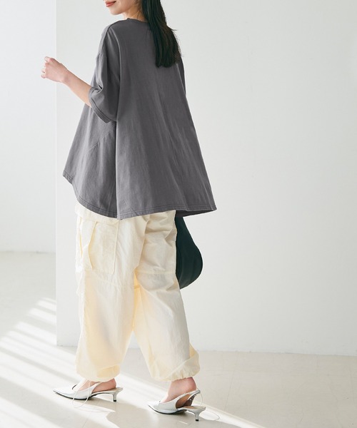 coca(coca)(コカ)の「【WEB限定セール】バックフレアコットンTシャツ(Tシャツ/カットソー・レディース・チャコール/その他1/ホワイト・M/L)」の15枚目の写真