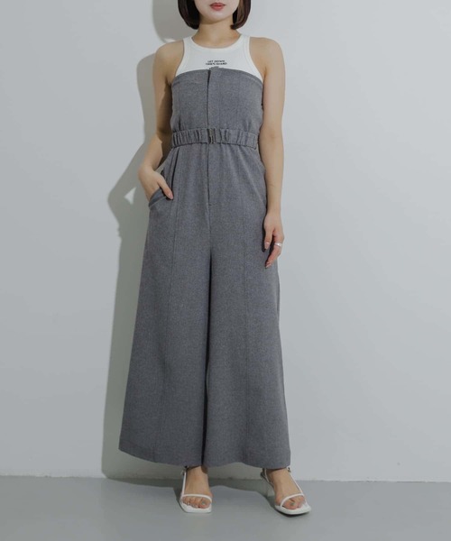 SENSE OF PLACE by URBAN RESEARCH（センスオブプレイスバイアーバンリサーチ）の「ベルトツキベアパンツ（サロペット/オーバーオール・レディース・ブラック/ライトベージュ/グレー・MEDIUM/SMALL）」の21枚目の写真