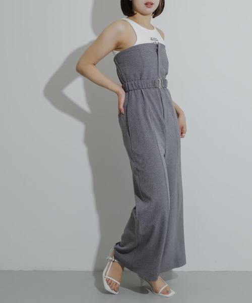 SENSE OF PLACE by URBAN RESEARCH（センスオブプレイスバイアーバンリサーチ）の「ベルトツキベアパンツ（サロペット/オーバーオール・レディース・ブラック/ライトベージュ/グレー・MEDIUM/SMALL）」の22枚目の写真