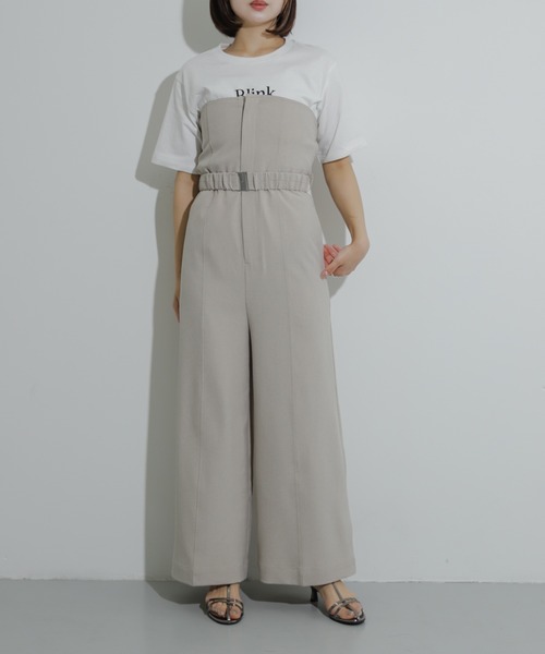 SENSE OF PLACE by URBAN RESEARCH（センスオブプレイスバイアーバンリサーチ）の「ベルトツキベアパンツ（サロペット/オーバーオール・レディース・ブラック/ライトベージュ/グレー・MEDIUM/SMALL）」の6枚目の写真