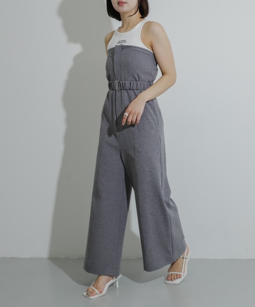 SENSE OF PLACE by URBAN RESEARCH（センスオブプレイスバイアーバンリサーチ）の「ベルトツキベアパンツ（サロペット/オーバーオール・レディース・ブラック/ライトベージュ/グレー・MEDIUM/SMALL）」の8枚目の写真