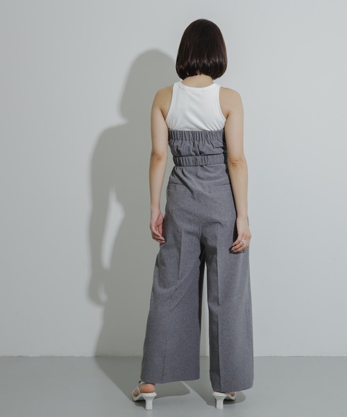 SENSE OF PLACE by URBAN RESEARCH（センスオブプレイスバイアーバンリサーチ）の「ベルトツキベアパンツ（サロペット/オーバーオール・レディース・ブラック/ライトベージュ/グレー・MEDIUM/SMALL）」の10枚目の写真