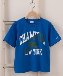 Champion（チャンピオン）の「【Champion/チャンピオン】ブランドネーム カレッジロゴプリント＆ミニワッペンデザイン ショートスリーブTシャツ/半袖カットソー/【100ｃｍ-160ｃｍ】（Tシャツ/カットソー・キッズ）」