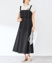 un dix cors | ストレッチデニムジャンスカ(ジャンパースカート)