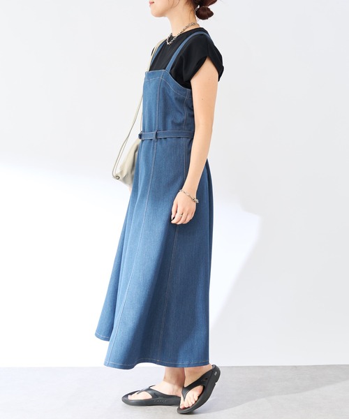 un dix cors（アンディコール）の「ストレッチデニムジャンスカ（ジャンパースカート・レディース・ブルー/ブラック・FREE）」の18枚目の写真