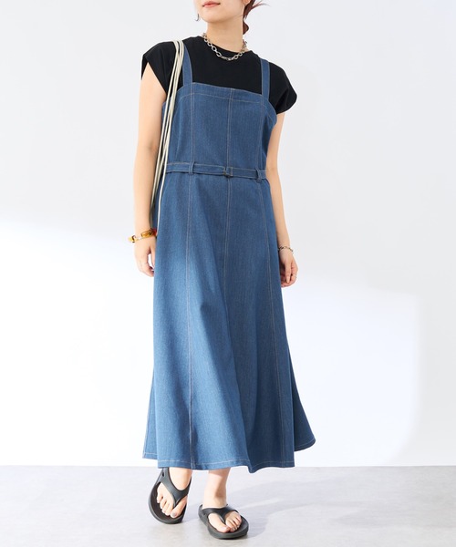 un dix cors（アンディコール）の「ストレッチデニムジャンスカ（ジャンパースカート・レディース・ブルー/ブラック・FREE）」の17枚目の写真