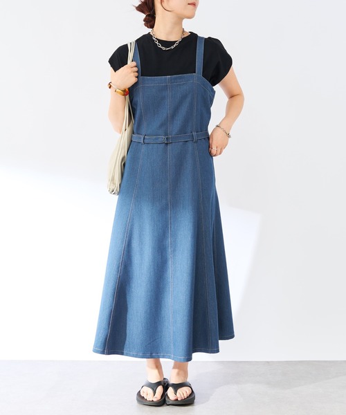 un dix cors（アンディコール）の「ストレッチデニムジャンスカ（ジャンパースカート・レディース・ブルー/ブラック・FREE）」の20枚目の写真