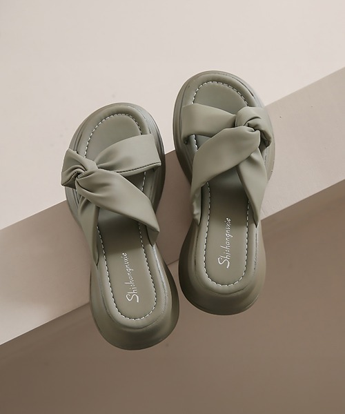 Miniministore（ミニミニストア）の「厚底サンダル ミュールサンダル 美脚 夏（サンダル・レディース・カーキ/ブラック/アイボリー・22.5cm/23.0cm/23.5cm/24.0cm/25.0cm/24.5cm）」の3枚目の写真