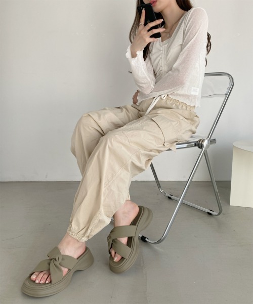 セール】厚底サンダル ミュールサンダル 美脚 夏（サンダル