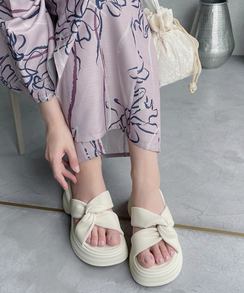 Miniministore（ミニミニストア）の「厚底サンダル ミュールサンダル 美脚 夏（サンダル・レディース・カーキ/ブラック/アイボリー・22.5cm/23.0cm/23.5cm/24.0cm/25.0cm/24.5cm）」の5枚目の写真